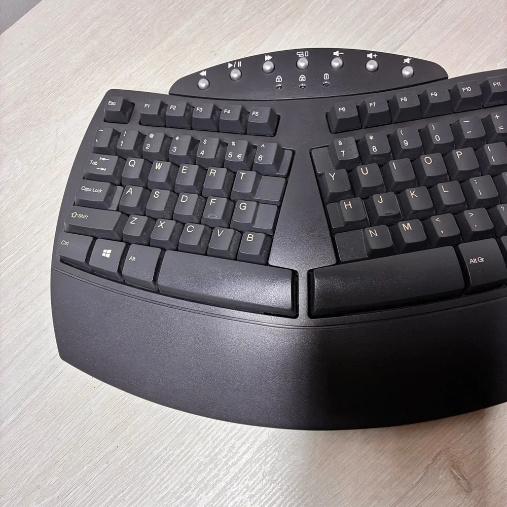Perixx Ergonomic Office Wireless Split Keyboard Work From Home Desk Setup